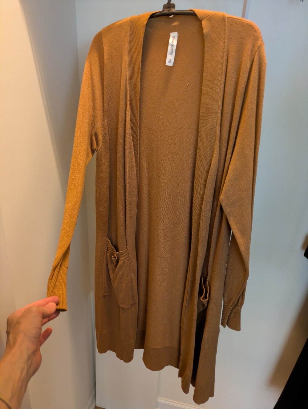 Zenana Outfitters Open Cardigan.  Copper Or Burnt Orange Colored.  Size Small.
